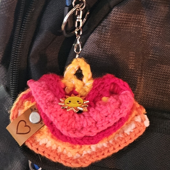 Handcrafted Multicolored Keychain Sun Enamel pins Zipper Pull or backpack charm - Picture 17 of 17